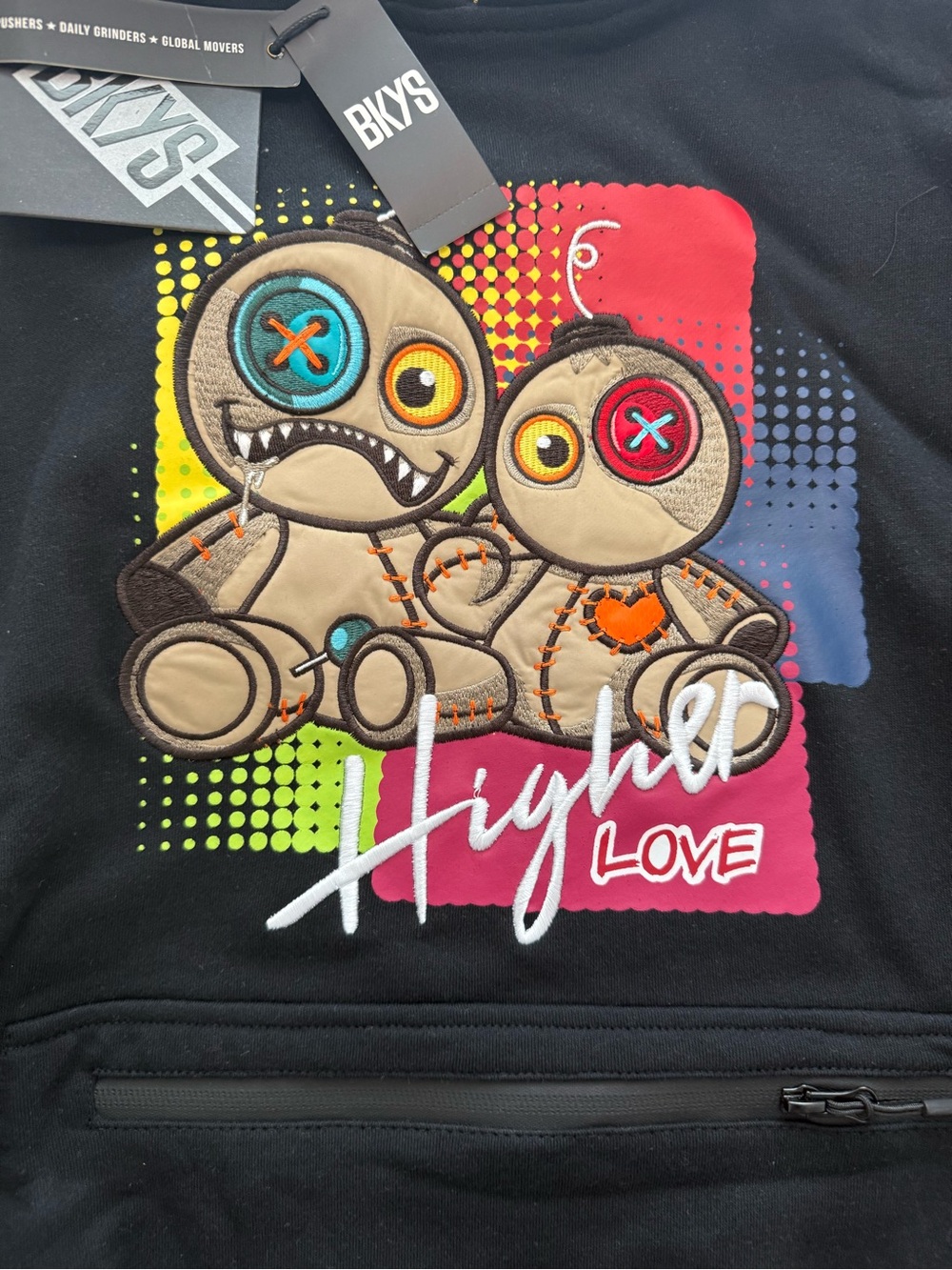 BKYS Women's Grey 'Hybrid Love' Graphic Crewneck Sweater